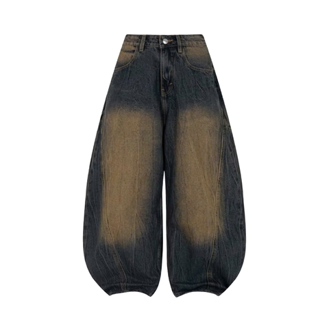 Quần bò ống phồng màu xanh vàng NULLED N-Q28-XV