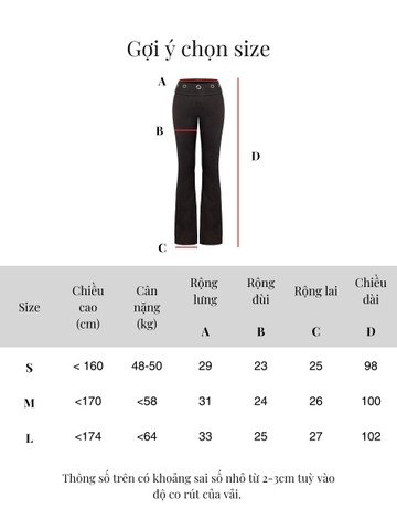 SISTERS Quần dài lưng lật Cerise