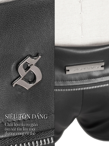 SISTERS Quần đùi da mini short Calliope