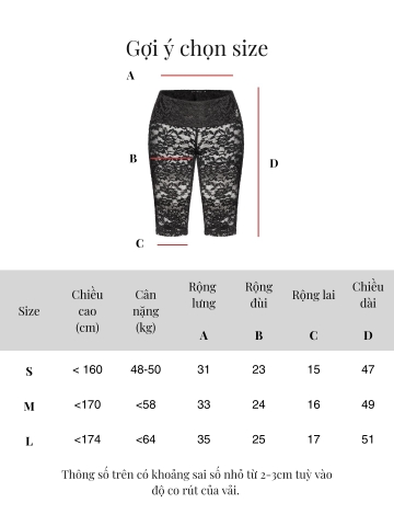 SISTERS Quần lửng ren lưng lật Karine