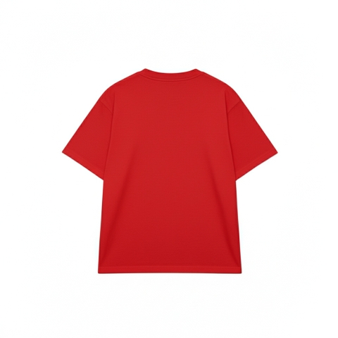 Áo thun trơn HAMCHOI Vải Cotton Thoáng Khí Thấm Hút Mồ Hôi Form Rộng Basic Cổ Tròn Màu Đỏ