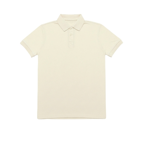 ÁO POLO HAMCHOI Nam Nữ Cotton Mát Mịn Form Suông Cổ Bẻ Truyền Thống Dễ Mặc Hàng Ngày Màu Kem