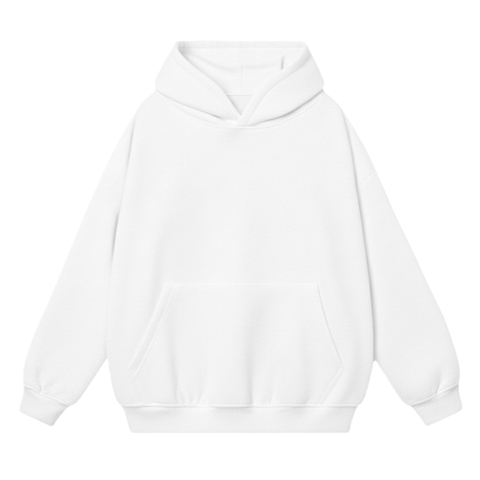 Áo Hoodie HAMCHOI form rộng unisex nỉ  bông dày dặn giữ ấm, basic, túi kangaroo lớn màu Trắng - HOODIE TRƠN CÓ MŨ