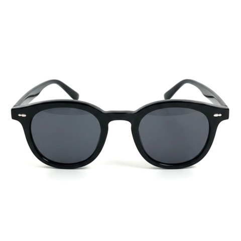 Kính Mát Thời Trang CONLEY Chống Chói UV400 Gọng Tròn Oval Acetate Đen | CO-0129-D