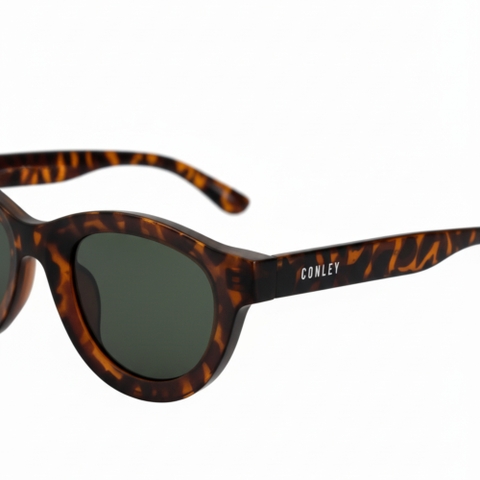 Kính râm gọng tròn CONLEY Màu Nâu Da Beo - Thiết kế Retro cá tính, Chống UV 400 | CO-0075-N