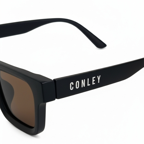 Kính Mắt Gọng Vuông Màu Đen Tròng Nâu CONLEY Chính Hãng, Thời thượng | CO-0073-DN