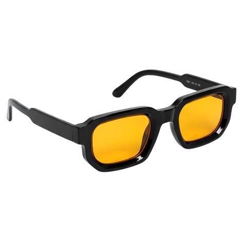 Mắt Kính Râm CONLEY Gọng Vuông Chống Tia UV Acetate Cao Cấp Màu Đen Tròng Vàng| CO-0028-DV