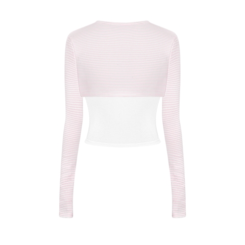 Set áo hai dây nữ kèm áo khoác tay dài DKMV croptop ôm