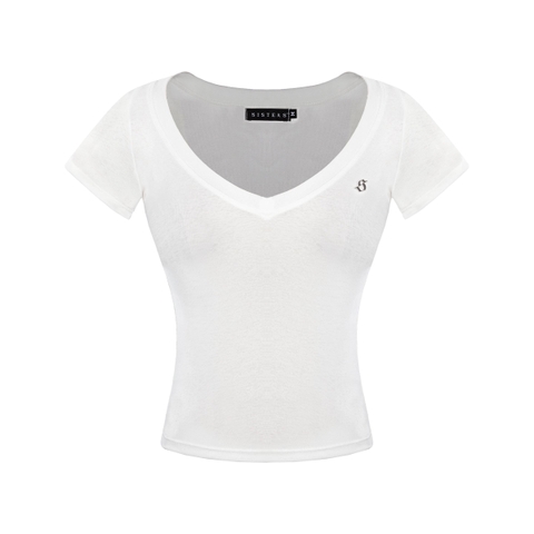 SISTERS Set áo cổ tim và quần Debra