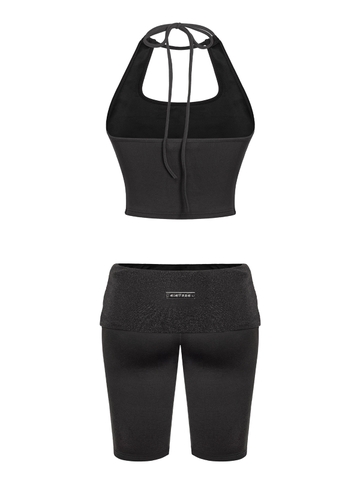 SISTERS Set áo yếm quần lửng lưng lật ánh kim Maisie