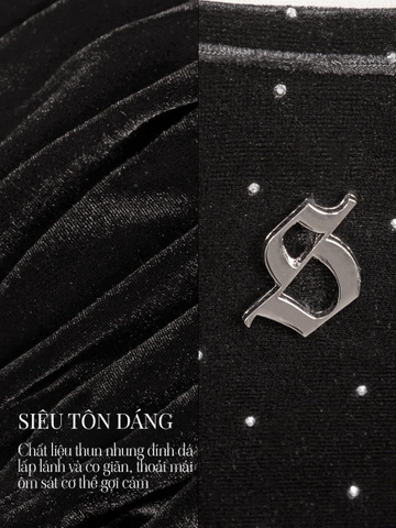 SISTERS Set áo hai dây quần đùi nhung kim sa Bunny