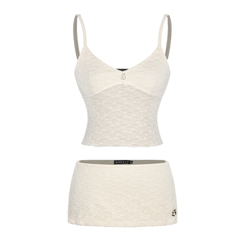 SISTERS Set áo váy hai dây phối ren Iris