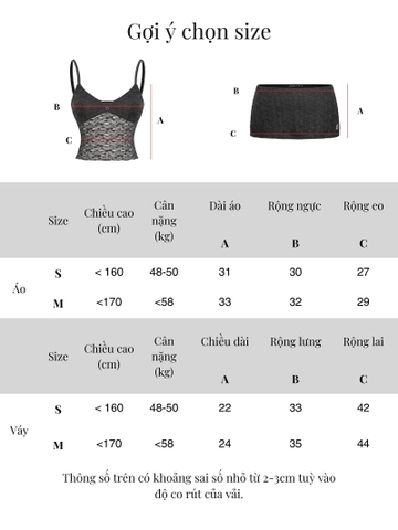 SISTERS Set áo váy hai dây phối ren Iris - Kem