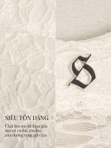 SISTERS Set áo váy hai dây phối ren Iris