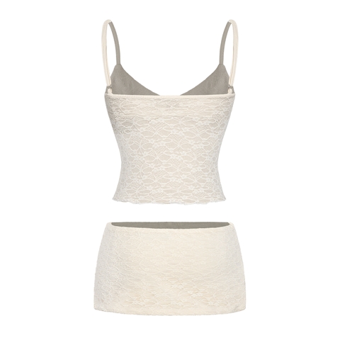 SISTERS Set áo váy hai dây phối ren Iris