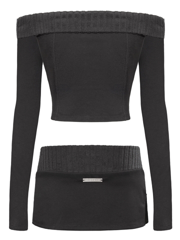 SISTERS Set áo váy phối gân len Rachel - Đen