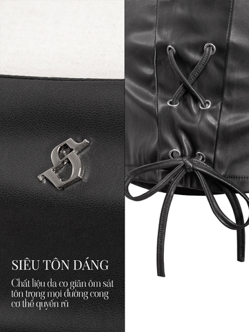 SISTERS Set áo hai dây quần mini short da Isism