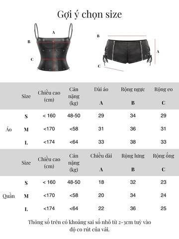 SISTERS Set áo hai dây quần mini short da Isism