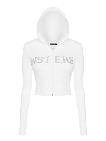 SISTERS Set áo khoác quần dài lưng lật ép đá Caspian - Trắng