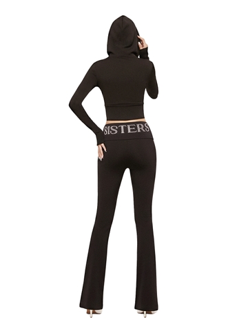 SISTERS Set áo khoác quần dài lưng lật ép đá Caspian - Trắng