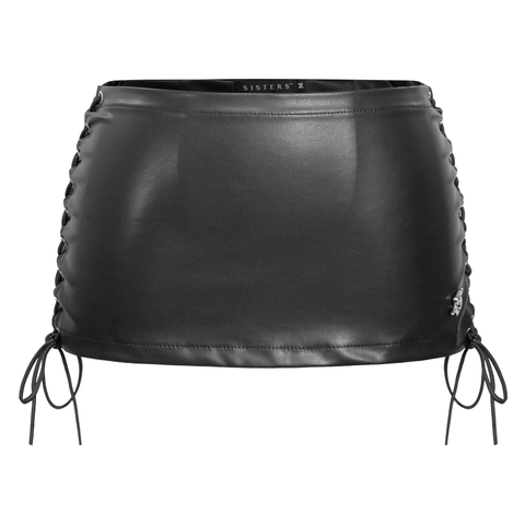 SISTERS Set áo bra chân váy da đan dây Grainne