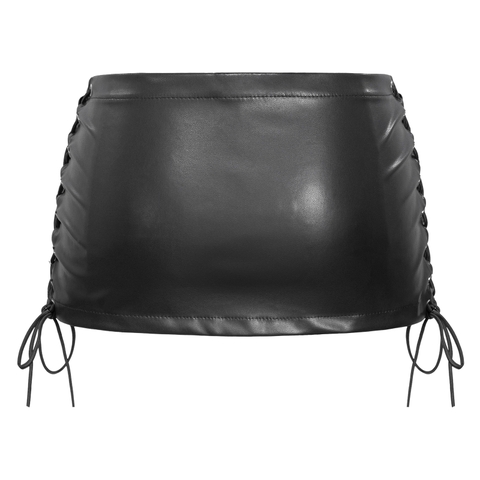 SISTERS Set áo bra chân váy da đan dây Grainne