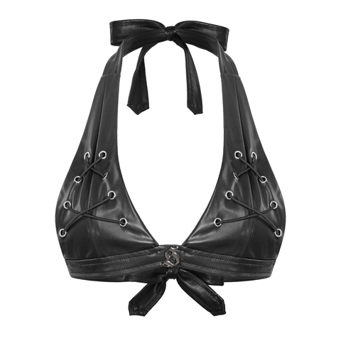 SISTERS Set áo bra chân váy da đan dây Grainne