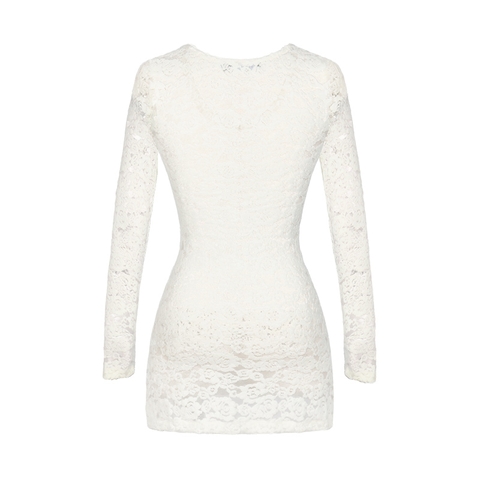 SISTERS Váy đầm body ren dài tay khoét ngực Babies