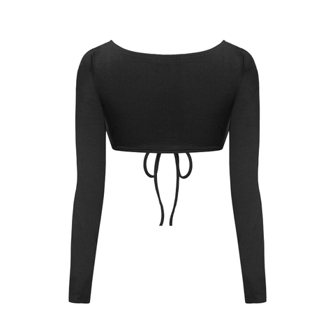 SISTERS Áo croptop tay dài đan dây ngực Amabel