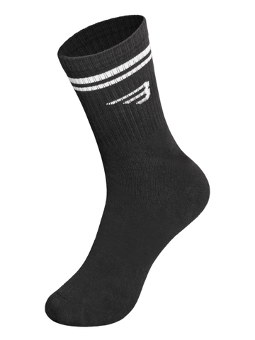 Tất đen cao cổ sọc ngang BRETH phối logo