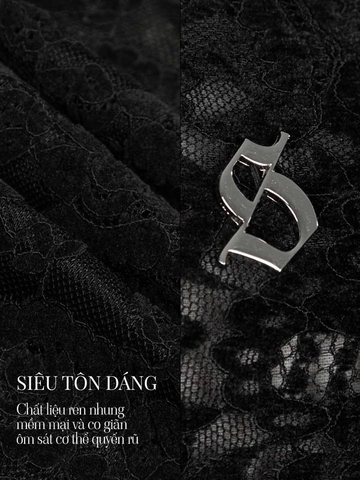 SISTERS Váy đầm body ren dài tay khoét ngực Babies