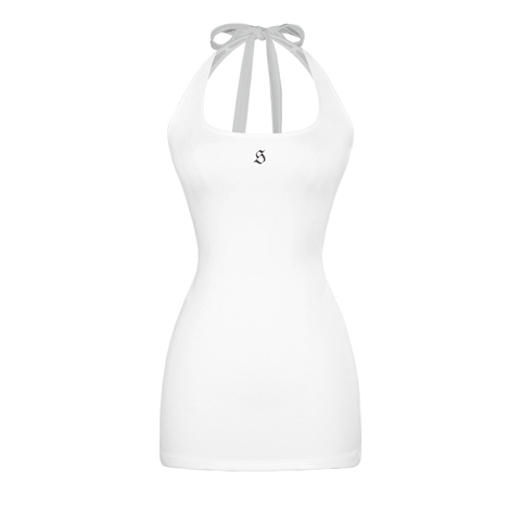 SISTERS Váy đầm body cổ yếm cột dây Binky