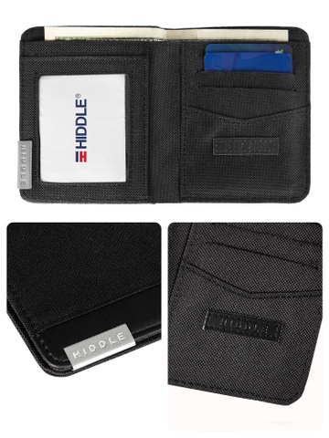 Ví nam dáng đứng vải canvas phối da HIDDLE H-V2