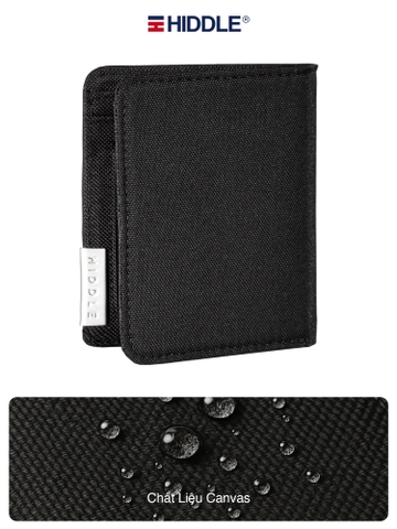 Ví nam dáng đứng vải canvas phối da HIDDLE H-V2