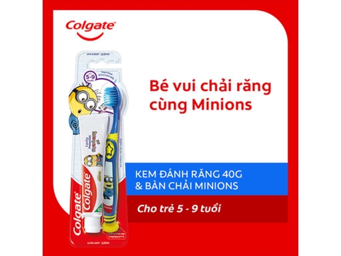 Bộ kem và bàn chải đánh răng cho bé Colgate Minions 40g