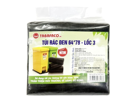 3 cuộn túi đựng rác đen TBP 64x78cm (1kg)