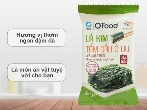 Lốc 3 gói rong biển ăn liền O'food 4g