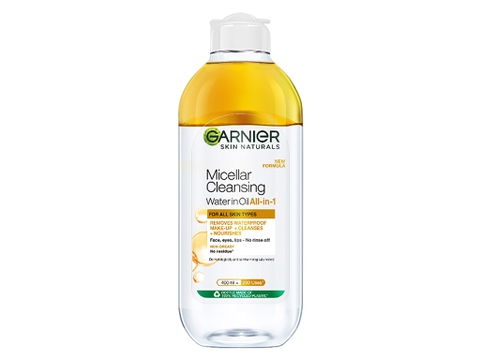 Nước tẩy trang Garnier vàng Micellar Cleansing Water Oil All-in-1 làm sạch sâu 400ml