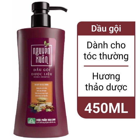 Dầu gội dược liệu Nguyên Xuân xanh dành cho tóc khô xơ, hư tổn 450ml