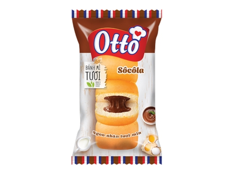 Bánh mì tươi nhân socola Otto gói 90g