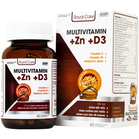 Viên uống Multivitamin +Zn +D3 Royal Care hỗ trợ tăng cường sức khỏe, nâng cao sức đề kháng (60 viên)