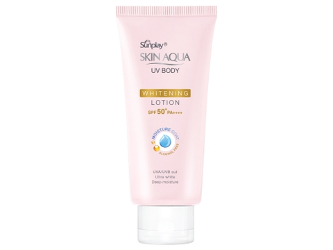 Lotion chống nắng Sunplay Skin Aqua UV Body Whitening Lotion dưỡng thể trắng mịn SPF 50+/PA++++ 150g
