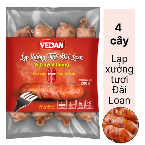 Lạp xưởng tươi Đài Loan truyền thống Vedan gói 200g