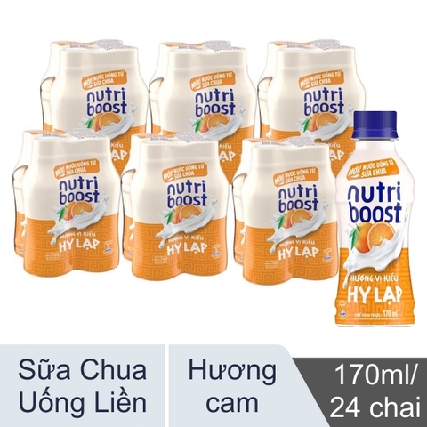Lốc 4 chai sữa chua uống hương cam Nutriboost Hy Lạp 170ml