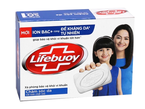 Hộp 1 cục xà bông cục Lifebuoy bảo vệ khỏi 99.9% vi khuẩn gây bệnh và chăm sóc da tự nhiên 90g