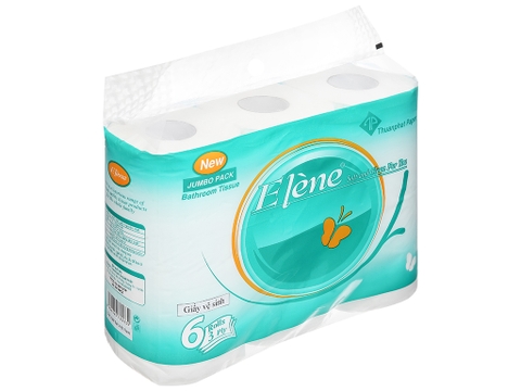 6 cuộn giấy vệ sinh Elène xanh ngọc 3 lớp