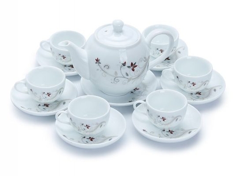 Bộ trà Bát Tràng vẽ hoa (Liên hệ nhận báo giá)