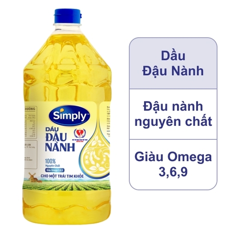 Dầu đậu nành nguyên chất Simply can 2 lít