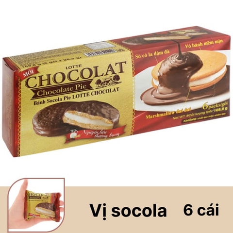 Bánh socola pie Lotte Chocolat hộp 169.8g (6 cái)