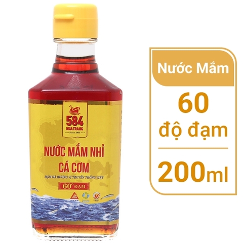 Nước mắm nhỉ cá cơm 584 Nha Trang 60 độ đạm chai 200ml